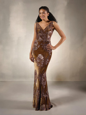 Christina Wu Elegance 17231 Long Formal Gown Featuring Botanical Beaded