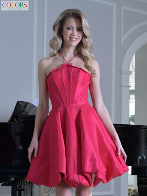 Colors Dress 3636 Short Dress With Corset Bodice Flare Skirt