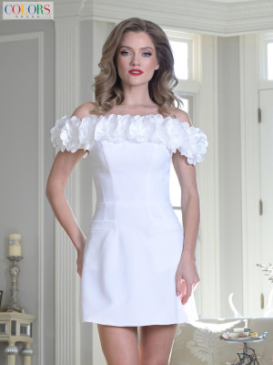 Colors Dress 3679 Short Dress With Pockets Slight A-Line