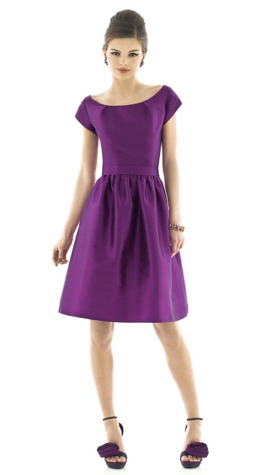 Alfred Sung D550 Cap Sleeve Short Bridesmaid Dress by Dessy: French Novelty