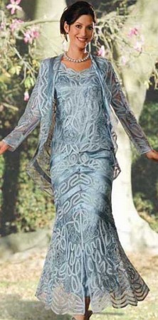 Size 2X Stone Blue Soulmates Mother of the Bride Dress D7068