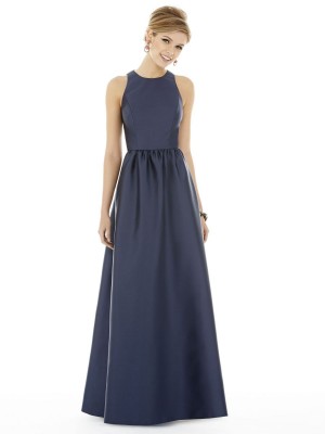 Alfred Sung D707 Sateen Twill Long Bridesmaid Dress