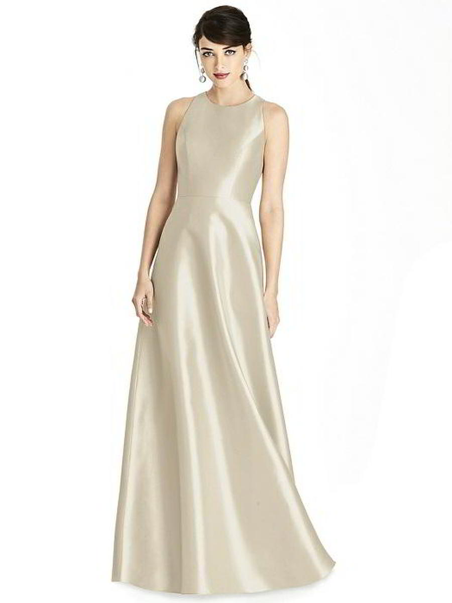 French Novelty: Alfred Sung D746 Diamond Cutout Back Bridesmaid Dress