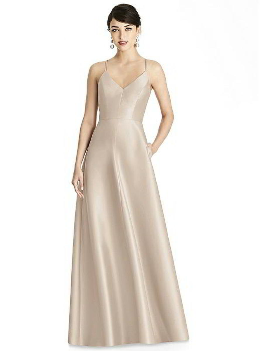 French Novelty Alfred Sung D750 Spaghetti Strap ALine Bridesmaid Dress