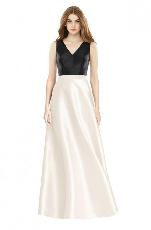 Alfred Sung D754 Two Tone Bridesmaid Dress