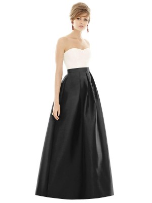 Alfred Sung D755 Sophisticated 2 Tone Bridesmaid Dress