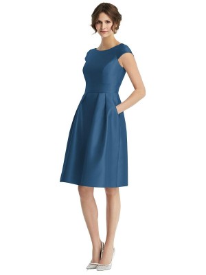 Alfred Sung D766 Short Bridesmaid Dress with Pockets