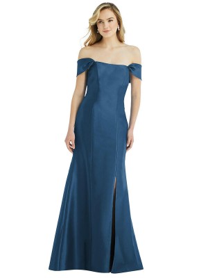 Size 8 Cloudy Alfred Sung D793 Off Shoulder Bridesmaid Dress