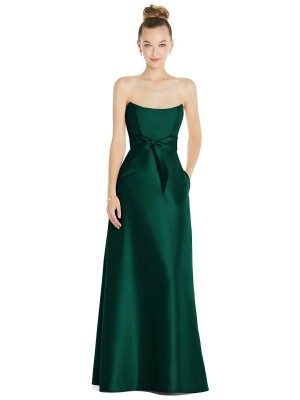 Alfred Sung D828 Beautiful Tie Waist Bridesmaid Dress