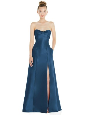 Alfred Sung D830 Bow Neck Pocket Bridesmaid Dress