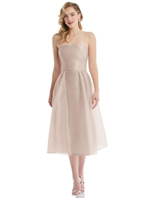 Alfred Sung D834 Organdy Midi Bridesmaid Dress