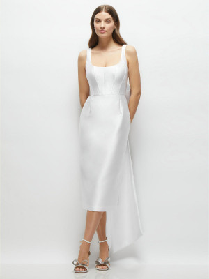 Alfred Sung D864 Bow Back Midi Bridesmaid Dress