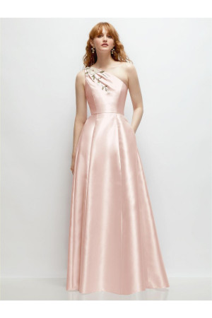 Alfred Sung D873 Pleated One Shoulder Bridesmaid Dress