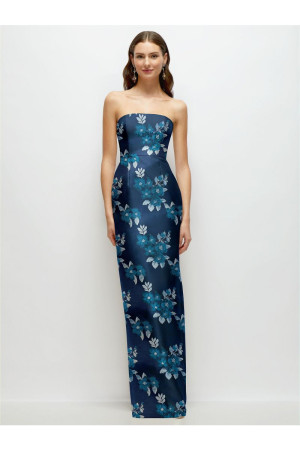 Alfred Sung D877BRD Floral Damask Back Slit Gown