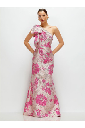 Alfred Sung D879HPJ Bold Floral Jacquard One Shoulder Gown