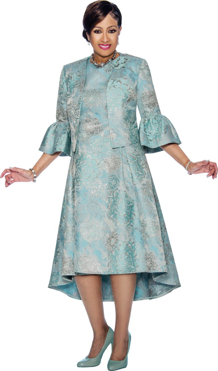 Dorinda Clark Cole DCC1102 Floral Jacket Dress: French Novelty