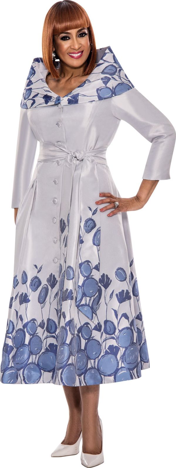 Dorinda Clark Cole DCC131 Floral Church Dress French Novelty