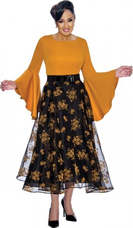 Size 10 Black-Gold Dorinda Clark Cole DCC1831 2pc Church Dress
