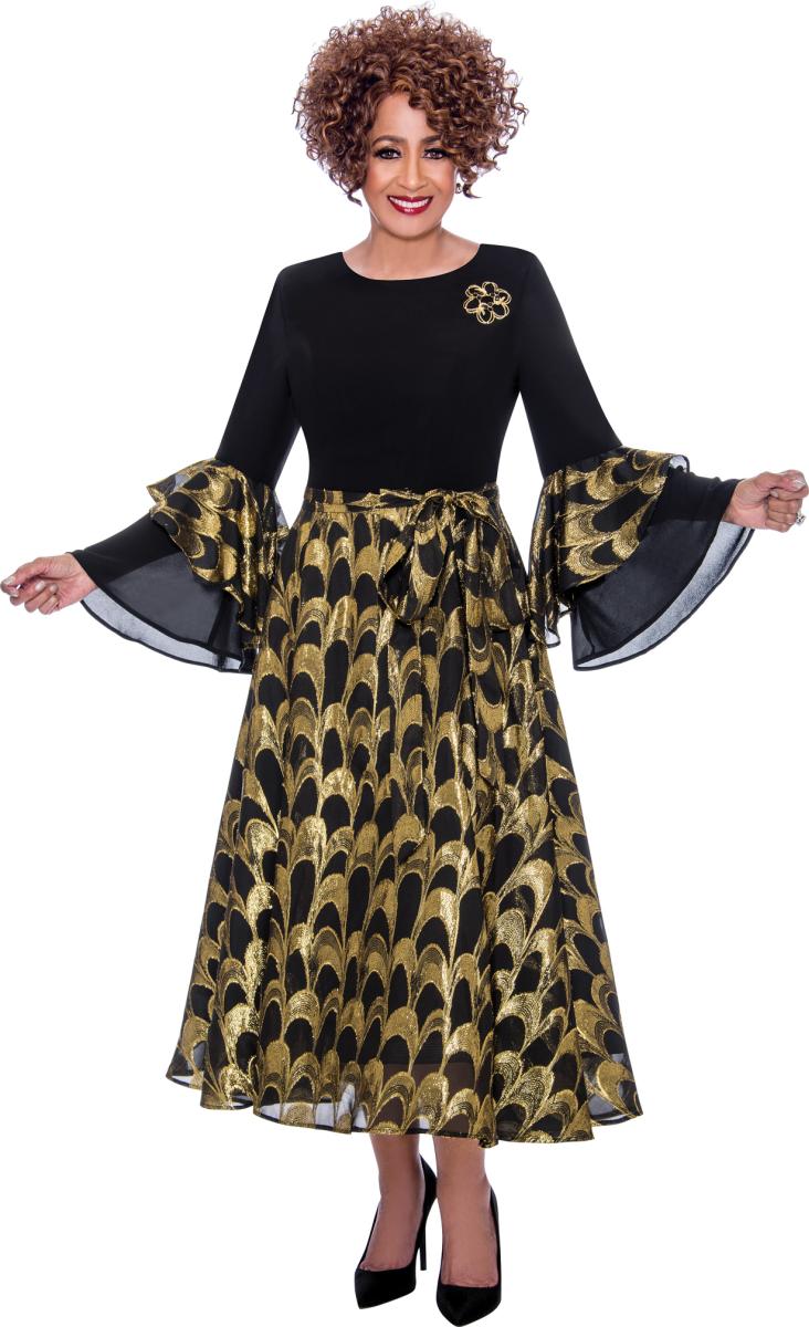 Dorinda Clark Cole DCC2281 Stunning Bell Sleeve Dress French Novelty