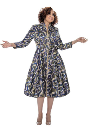 Dorinda Clark Cole DCC309111 Geometric Print Dress