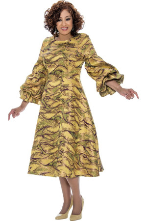 Dorinda Clark Cole DCC309121 Ruffle Sleeve Church Dress