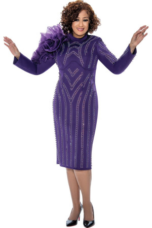 Dorinda Clark Cole DCC309161 Shoulder Ruffle Dress