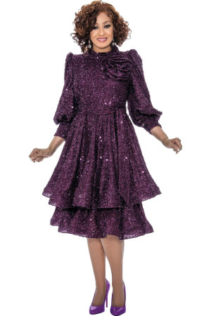 Dorinda Clark Cole DCC309191 Tiered Sequin Dress