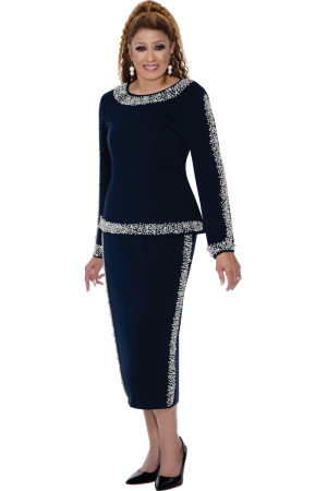 Dorinda Clark Cole DCC309612 Pearl Trim Knit Church Dress