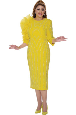 Dorinda Clark Cole DCC309721 Ruffle Sleeve Beaded Dress