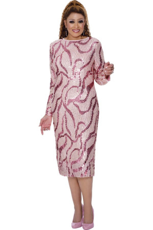 Dorinda Clark Cole DCC309751 Chic Long Sleeve Sequin Dress
