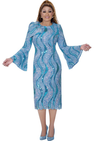Dorinda Clark Cole DCC309781 Sequin Bell Sleeve Dress