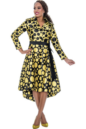 Nubiano DN100001 High Low Polka Dot Church Dress