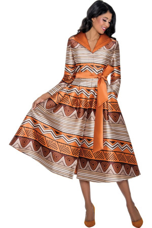 Nubiano DN100111 Aztec Print Church Dress
