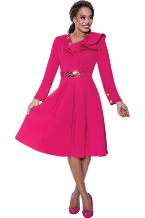 Nubiano DN100191 Ruffle Neck Church Dress