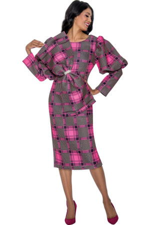 Nubiano DN100201 Plaid Church Dress with Bow