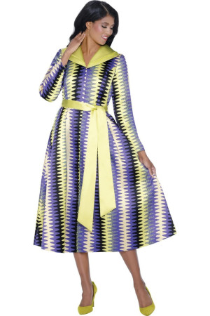 Nubiano DN100251 Zig Zag Print Church Dress