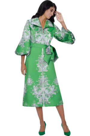 Nubiano DN100301 Subtle Print Zip Front Church Dress