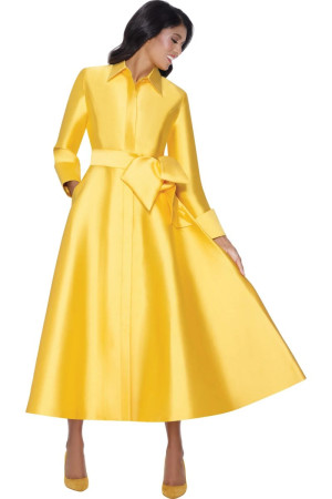 Nubiano DN100311 Sash Belt Solid Church Dress
