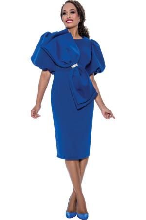 Nubiano DN12351 Puff Sleeve Big Bow Church Dress