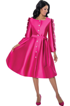 Nubiano DN12381 Long Sleeve Rhinestone Church Dress