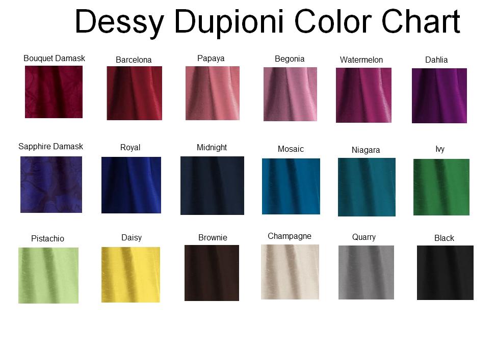 Dessy Bridesmaids Dupioni Color Chart