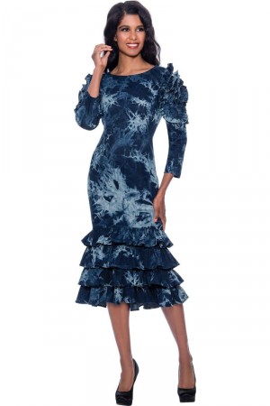 Devine Sport DS63011 Tie Dye Ruffle Church Dress