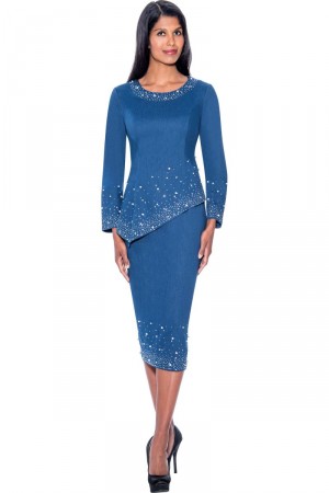 Devine Sport DS63412 Pearl Asymmetric Denim Dress