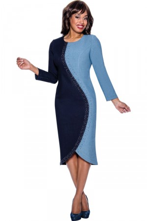 Devine Sport DS63641 Flattering Denim Church Dress