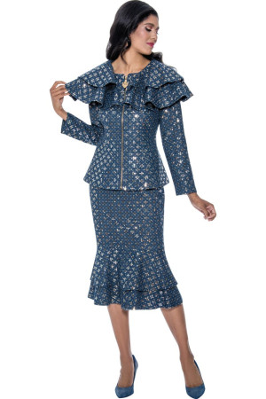Devine Sport DS800152 Denim Ruffle Skirt Set