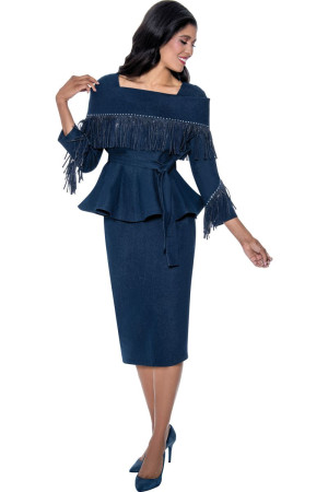 Devine Sport DS800182 Fringe Denim 2 Piece Dress