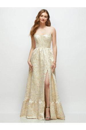 Dessy Collection 3152CFI Dorset Filigree Brocade Ruffle Bridesmaid Gown
