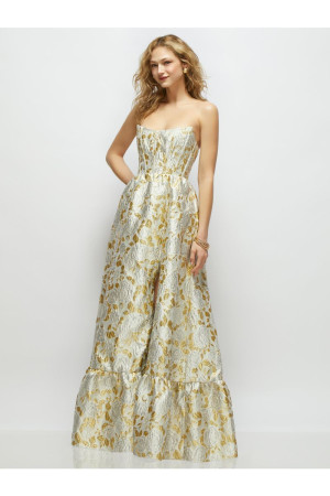 Dessy Collection 3152GLB Dorset Gold Leaf Brocade Bridesmaid Gown