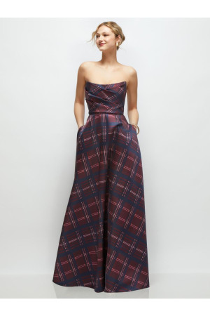 Dessy Collection 3171ATR Talia Alba Tartan Plaid Bridesmaid Gown