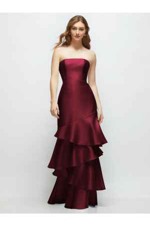 Dessy Collection 3175 Louisa Fitted Asymmetrical Tiered Bridesmaid Gown
